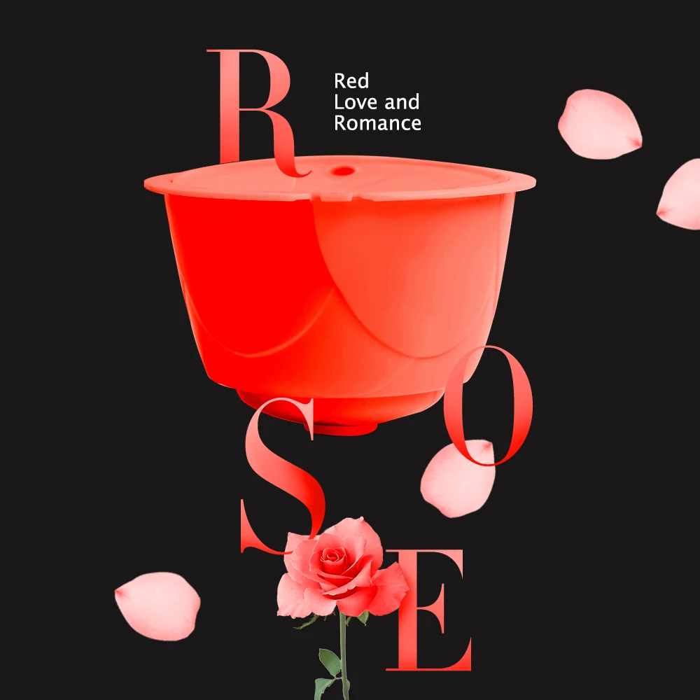 6 упак./лот цветок Nescafe многоразовые капсулы с кофе Rusable Кофе фильтры с романтичной розой австралийская Dolici - Цвет: 6 Piece Red