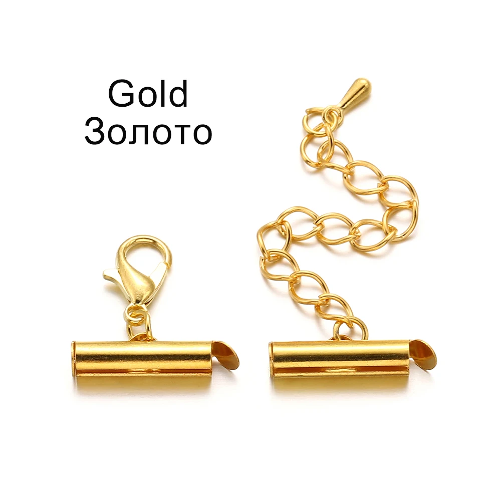 10set/lot Crimp End Beads Slide End Clasp With Chain Buckles Tubes Slider End Caps 8 Hfd22de4aaf4843eaafdb4e58ca32840c1