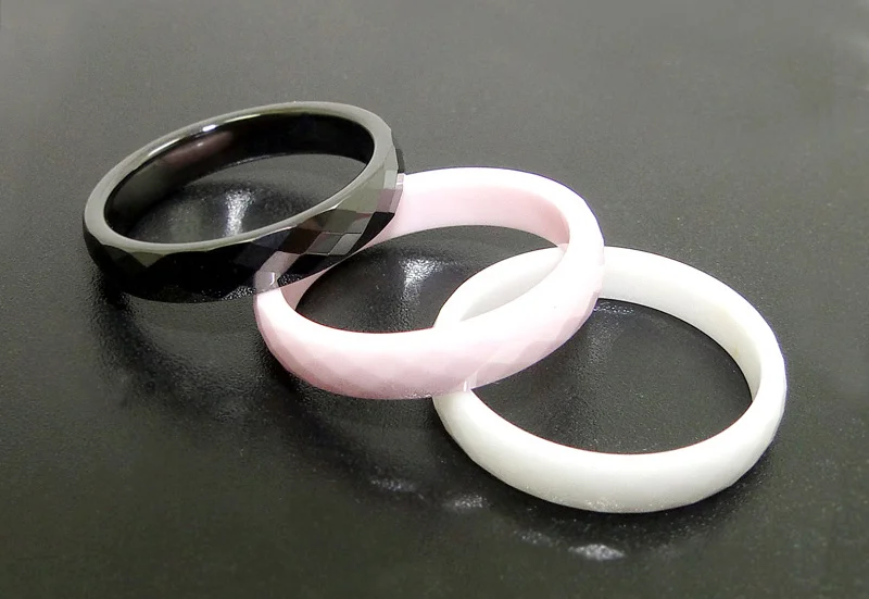 DICAYLUN женское керамическое кольцо ювелирное изделие черный белый розовый синий 4 6 мм керамические кольца для женщин Размер 6 7 8 9 ювелирные изделия с ромбовидным узором