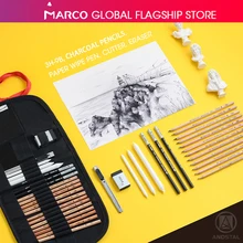 Marco 21pcs Sketch Pencil Set Professional Curtain Set Sketching drawing kit wood pencil sketch pen student school art supplies