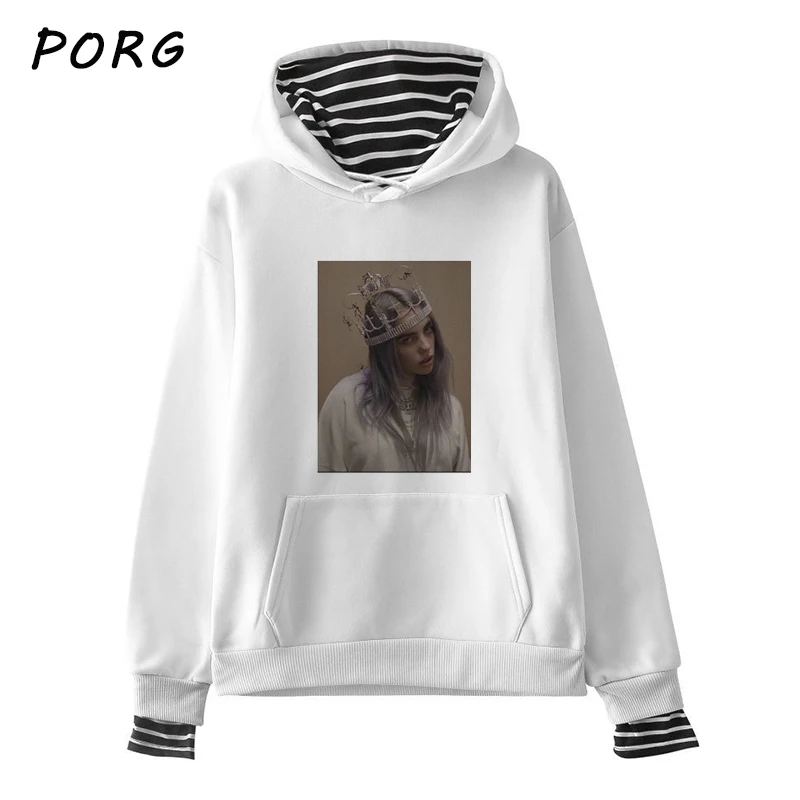 Новая уличная одежда Billie Eilish толстовки музыка Ullzang винтажные розовые с капюшоном женские толстовки для любителей музыки мужские/женские готические большие толстовки с капюшоном - Цвет: WH-6