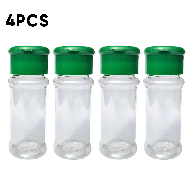 

4pcs 100ml Plastic Seasoning Spice Pepper Powder Salt Storage Bottle Cruet salt and pepper especieros para condimentos