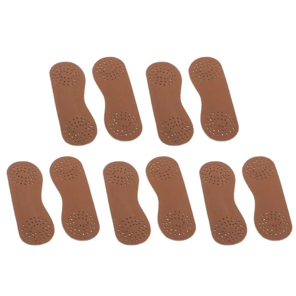 5 Pairs Non-Slip Heel Pads Foot Shoe Sole 10.5x3.3.5cm Brown