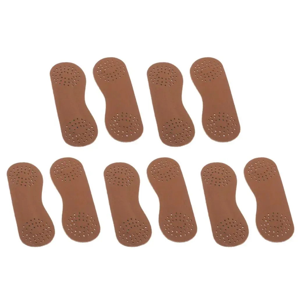 5 пар; нескользящие пятки; подошва для обуви 10,5x3,5 см; коричневый цвет