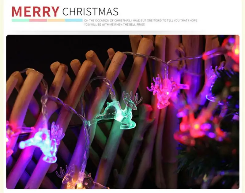 Deer LED String Light 10LED Battery Operated Reindeer Christmas String Lights Outdoor Xmas Party Indoor Decoration For Home best outdoor string lights