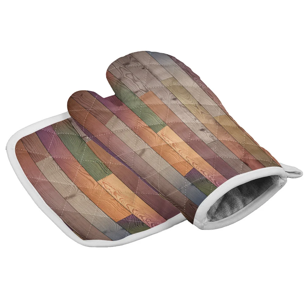 Vintage Wooden Board Oven Gloves Barbecue Anti-scald Mat Microwave Insulation Kitchen Tools | Дом и сад