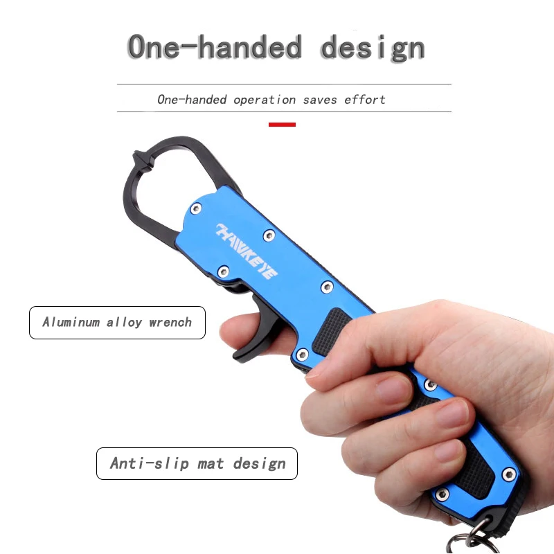 RUKE Aluminum Alloy Fish Lip Grip Fishing Tackle Tool  Length 23.5 cm Weight 161 g  Non-slip Send Anti-lost Rope Free Shipping