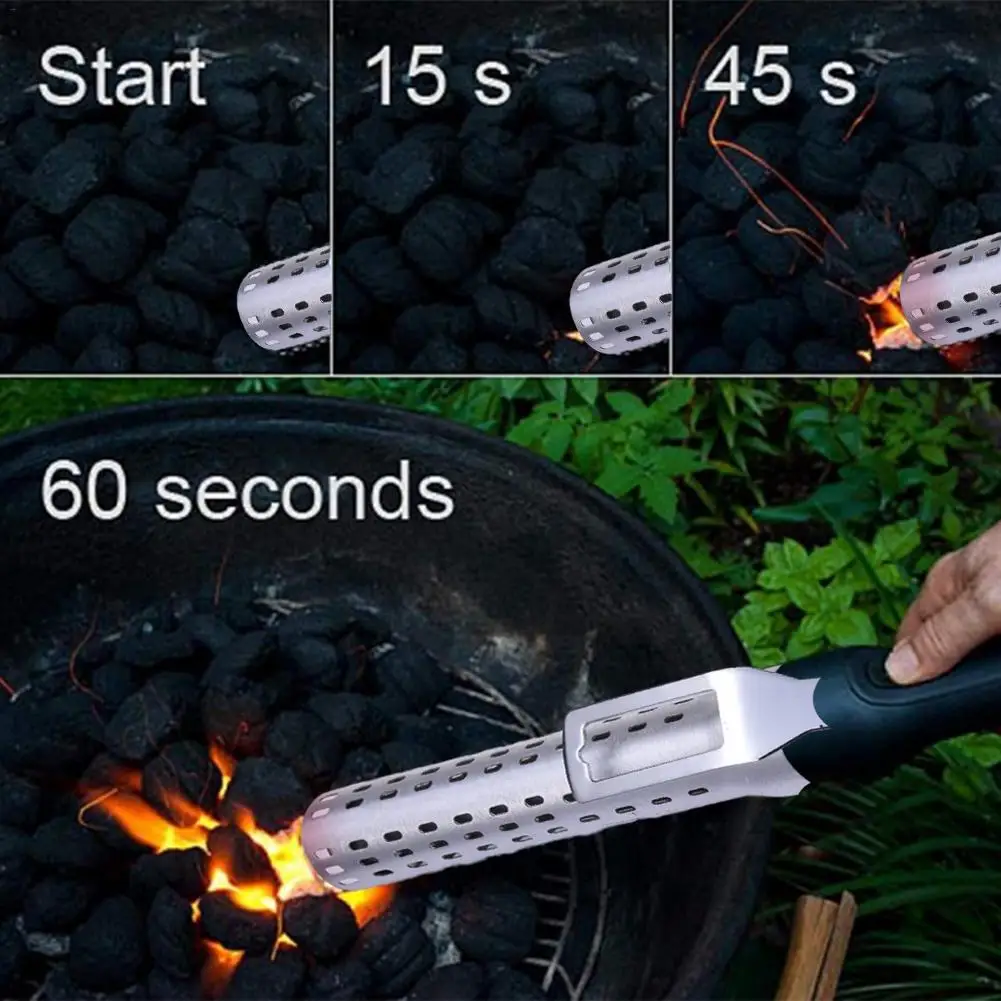 Churrasqueira starter grill fogo iluminação ferramentas premium