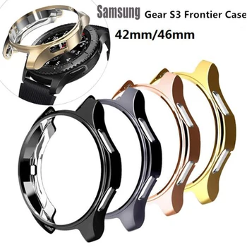 

Gear S3 frontier case For samsung Galaxy Watch 46mm 42mm band strap cover soft TPU plated All-Around protective case shell frame