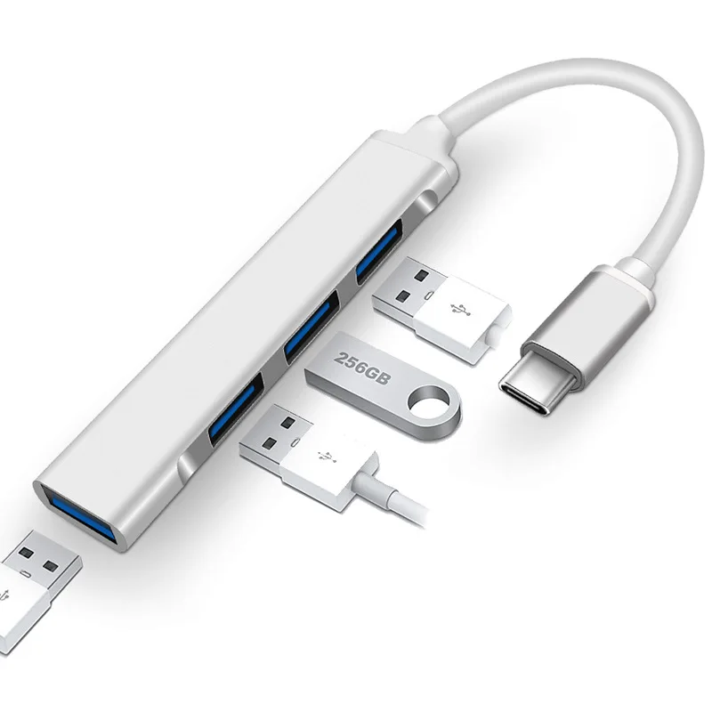 4 in 1 USB 3.1 Type-C to 3 USB 3.0/USB-C Charging Port OTG Cable for MacBook 
