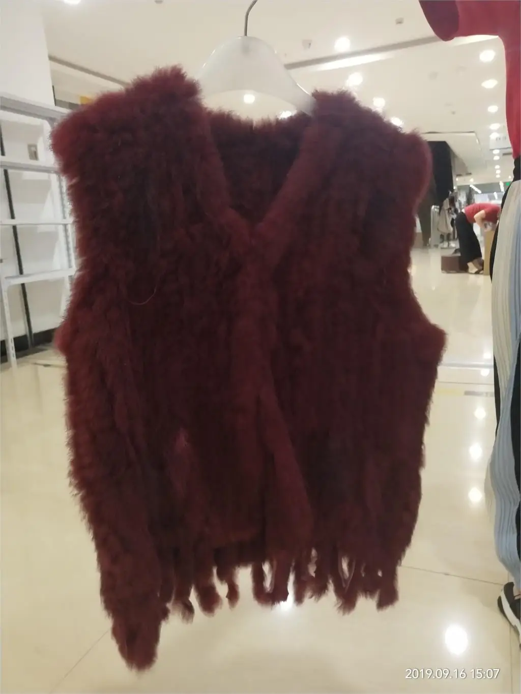 wine ZDFURS* дешевле натуральный мех женский натуральный вязаный мех кролика жилет с кисточками леди тонкий жилет зима ZDKR-165039 - Цвет: wine