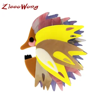 

ZiccoWong New Design Cartoon Colorful Hedgehog Brooch Pins For Women Men Lovely Animal Badge Lapel Backpack Party Fashion Gift
