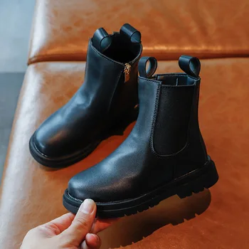 

Autumn Boots for Kids Leather Shoes New Children Girls Martin Boots Solid Color Children Short Boots Roman Shoes SZ310