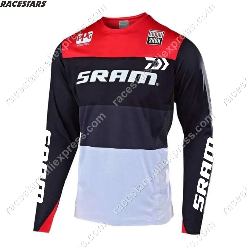 Быстросохнущая футболка с длинным рукавом для гонок на мотоциклах SRAM, Мужская командная одежда для мотоциклистов Crossmax, одежда для езды на велосипеде - Цвет: 3