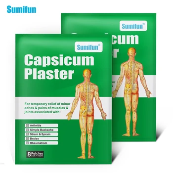 

128pcs Sumifun Capsicumplaster Muscle plaster Strain & Sprain And Back Pain Joint Pacth Body Massage Health Care D0670