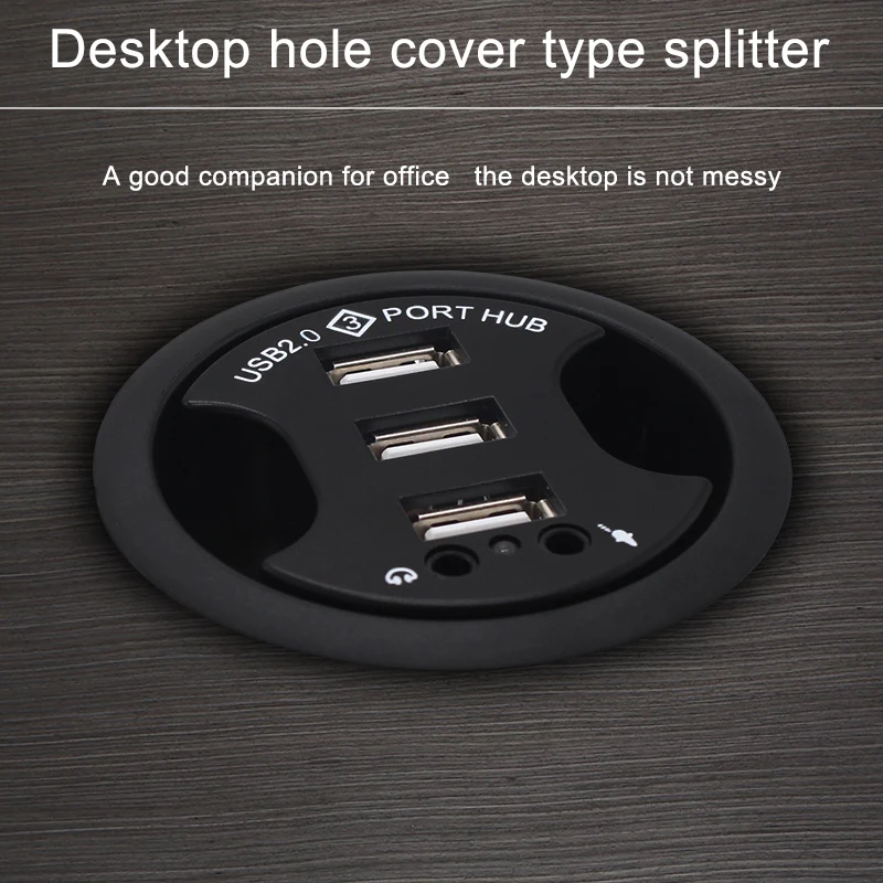 Hub Usb com Várias Portas Desktop Grommet Audio Desk Mount Adapter Hub Usb 2.0 Portas - Imagem 6