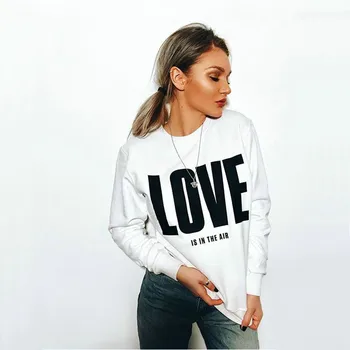 

NiceMix Love Sweatshirt Women Ladies 2019 Warm Autumn Winter Clothing LOVE Letter Long Sleeve Veste Femme White Black Red Kawaii