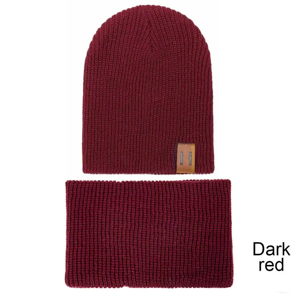 dark red YEABIU новые шапка и шарф; комплект одежды для малышей для девочек и мальчиков; зимняя теплая одежда для родителей и детская шапочка Кепки хлопок для взрослых утепленная Для женщин шляпа - Цвет: dark red