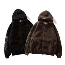 Популярная брендовая флисовая куртка из берберского флиса, хлопковое пальто свободного кроя для мужчин и женщин, сезон осень-зима, флисовая вышитая надпись