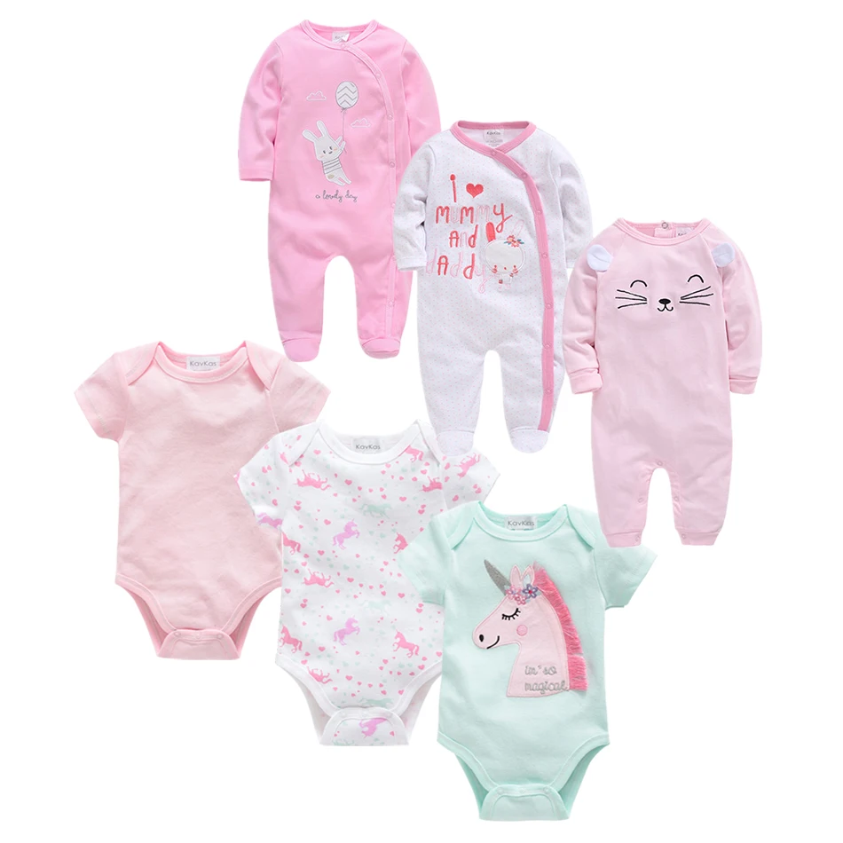 

2019 Fashion Newborn Baby Girls Footies Set Boy Clothes Babies Footie Long Sleeve 100%cotton printing Infant Clothes 0-12 Months