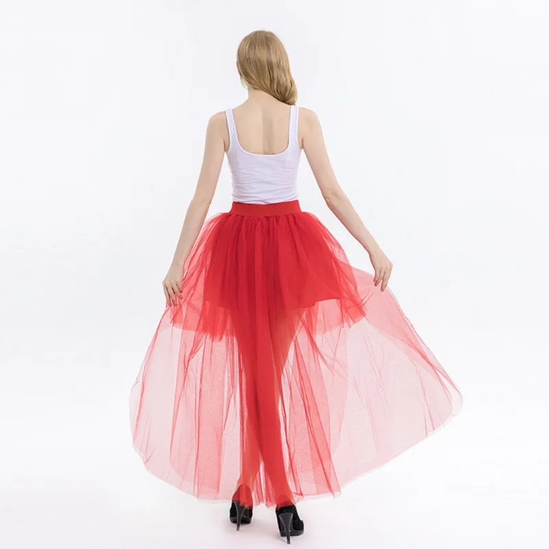 White Lady's Princess Tutu Tulle Midi Above Knee Skirt Underskirt Princess Ballet Dance Pettiskirts Underskirt CQ038