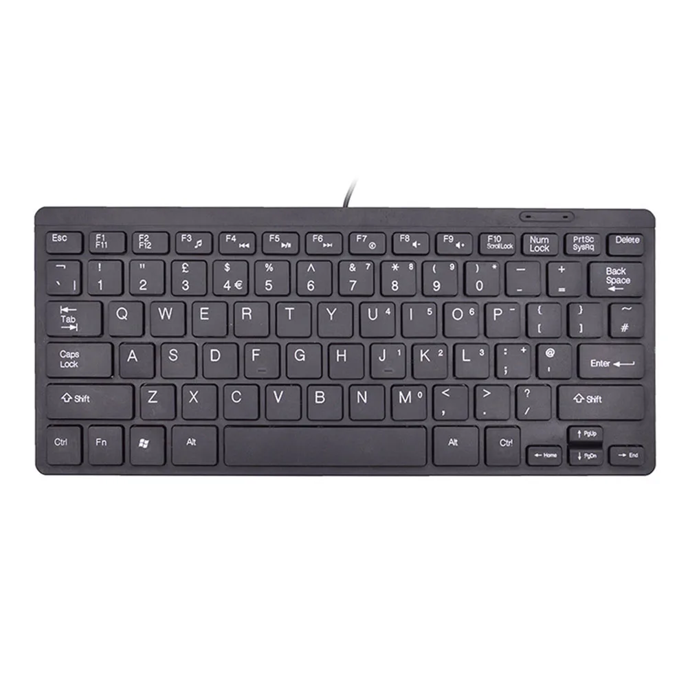 

78 Keys Quiet Slim USB Metallic Finish Lightweight Ultra-thin For Laptop PC Compact Mini Keyboard Wired Multimedia Replacement
