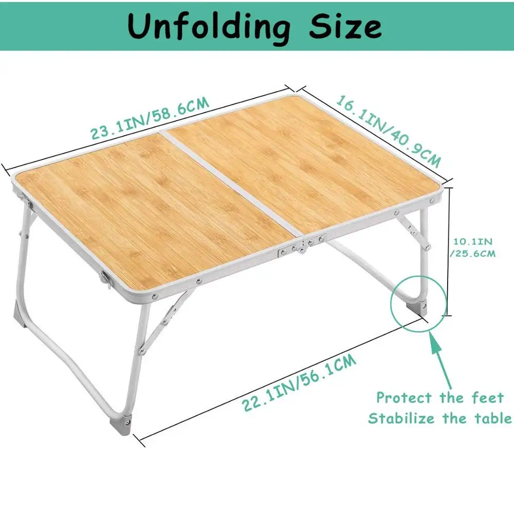  Aluminum Folding Camping Table Laptop Desk Adjustable Outdoor Furniture Portable Picnic Desk Read H