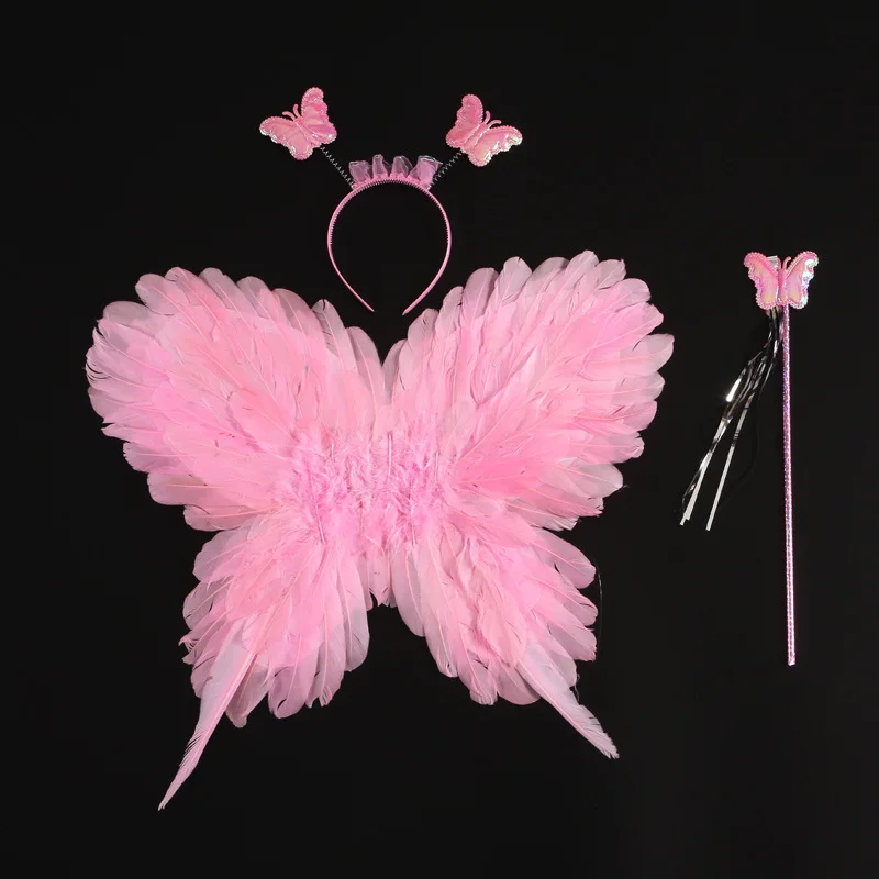 Костюм принцессы с крыльями бабочки и перьев для девочек костюм феи крылья