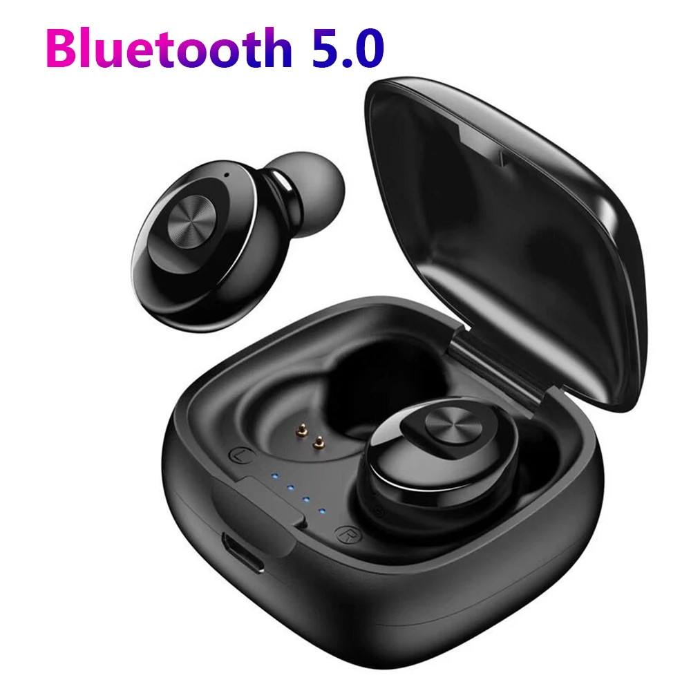 Наушники стерео беспроводные Earbus Bluetooth 5,0 HIFI Звук спортивные наушники игровая гарнитура с микрофоном для телефона - Название цвета: Серый