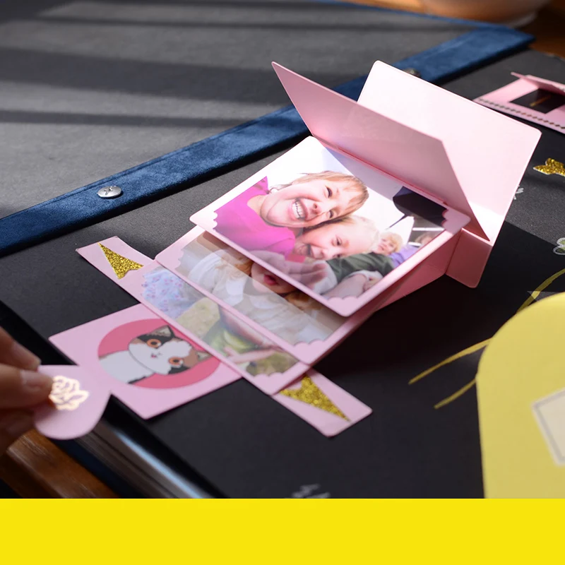 Мультяшный робот плюшевый чехол фотоальбомы Детские Diy ручной работы самостоятельно альбом наклеек детская память семья фотокниги подарки на день рождения на свадьбу