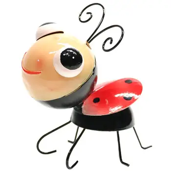 

1pc Eye-catching Ladybug Decor Iron Ladybug Decor Garden Decoration Metal Art Insect Park Lawn Decorationfor Indoor Home