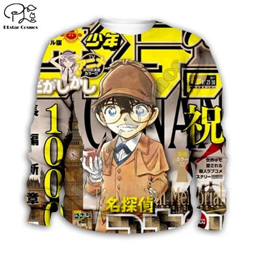 Kids sweatshirts Детская синяя Толстовка с капюшоном с 3D рисунком персонажа из мультфильма детектива Конана, футболка на молнии, уличная одежда для мальчиков и девочек, Детский комплект со штанами - Цвет: Kids sweatshirts
