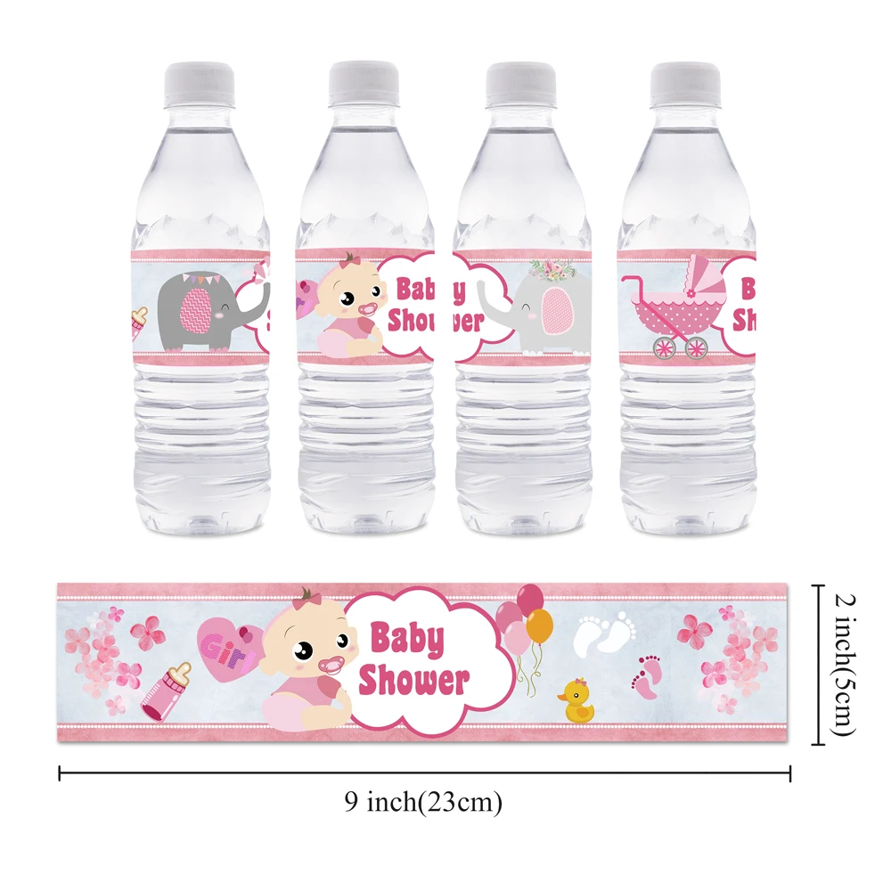 Вечерние этикетки для девочек на тему детского душа, украшения для девочек на день рождения, украшения для вечеринки, персональный чехол для бутылки