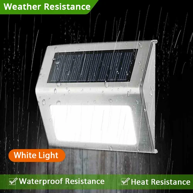4PCS Solar Lamp Outdoor Fence Stairs Lights IP44 Waterproof LED Deck Light For Yard Patio Garden Decoration Solar Step Lights 3