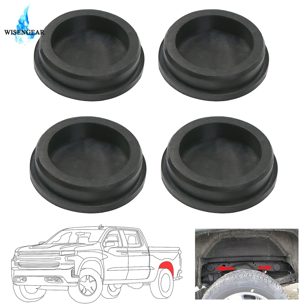 

4Pcs Tube Frame Hole Plug Cover Rear Wheel Well Rubber Plugs Mud Tap Cap For Chevy Chevrolet Silverado Sierra 1500 1999-2018