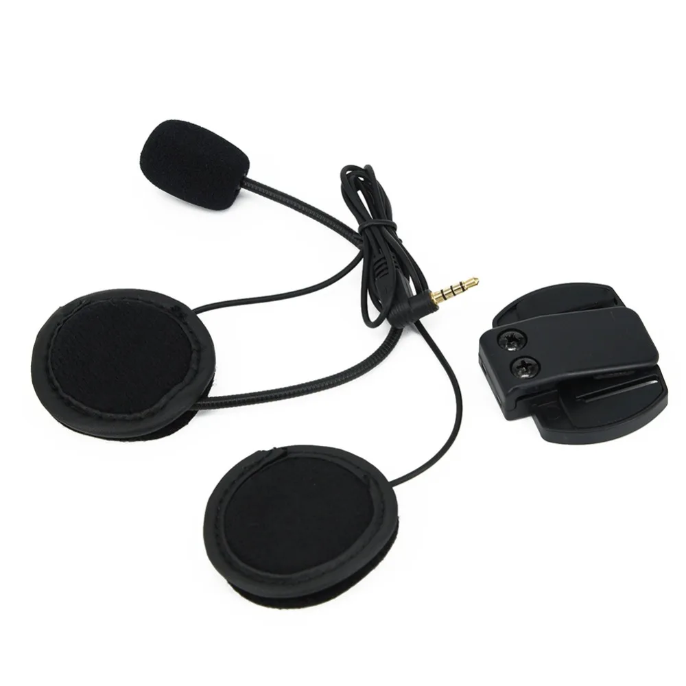 1 ABS мотоциклетный шлем interphone headsetsWired гарнитура микрофон/динамик+ зажим Крепление для V4 V6 мотоциклетный Bluetooth шлем