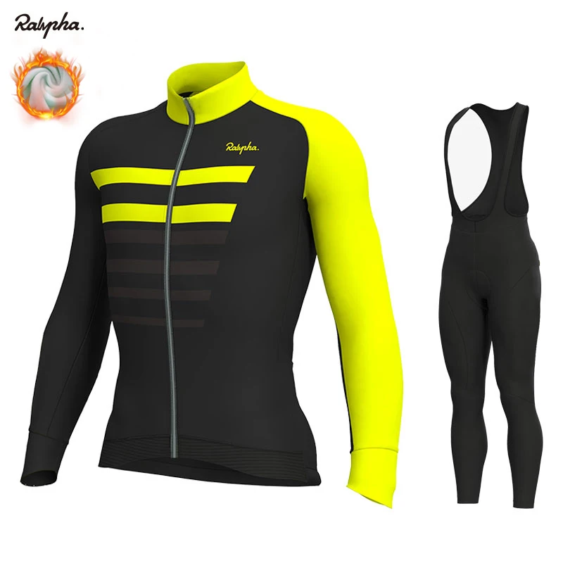 

Raphaing Cycling Jersey 2019 Pro Team Bike Winter Thermal Fleece Long Sleeve Set Ropa Ciclismo Bicycle Triathlon Cycling Set