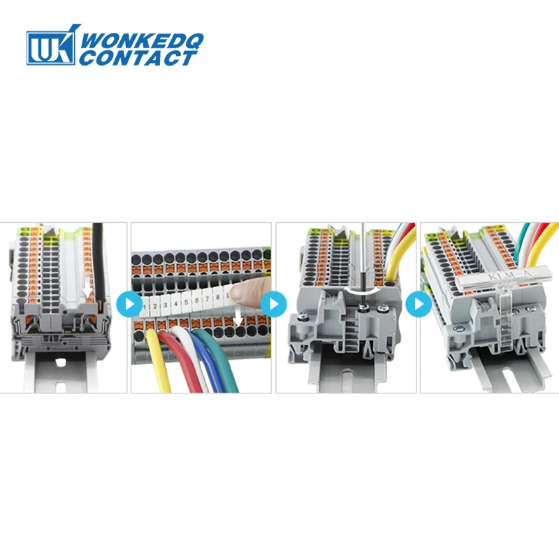 Din-рейку клеммный блок PT 2,5-двойной заменить Феникс 3 проводники нажимать весной Безвинтовой Подачи Через проводник провода 10 шт