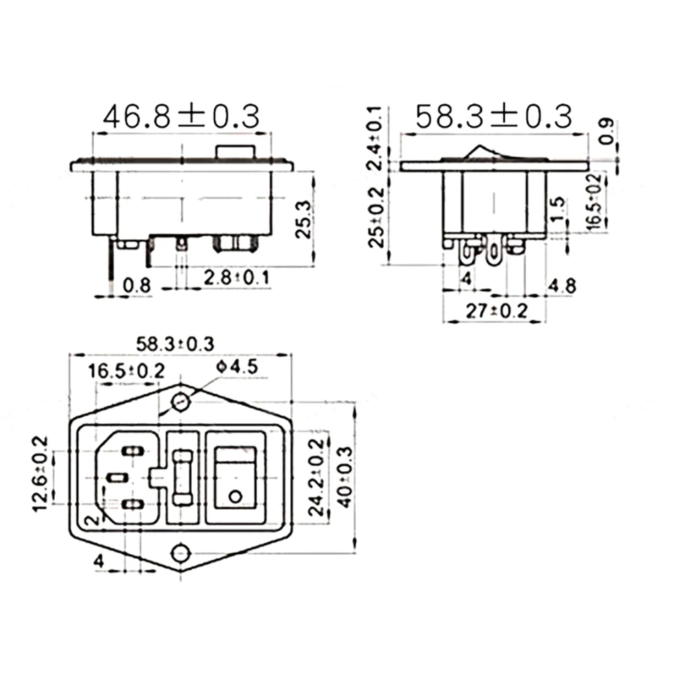 AC-01 AC-01A AC-02 AC-02A AC-03 AC-04 AC-013A IEC320 C14 электрические розетки переменного тока 250V 10A 3-контактный Мужской Женский Разъем Розетка