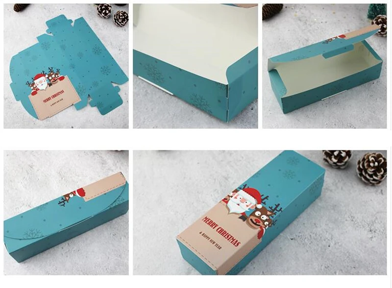 LBSISI Life 10/20 шт коробка для конфет Счастливого Рождества бумажная Подарочная коробка конфеты из нуги обертка бумажные коробки для печенья бумажный мешок для рук