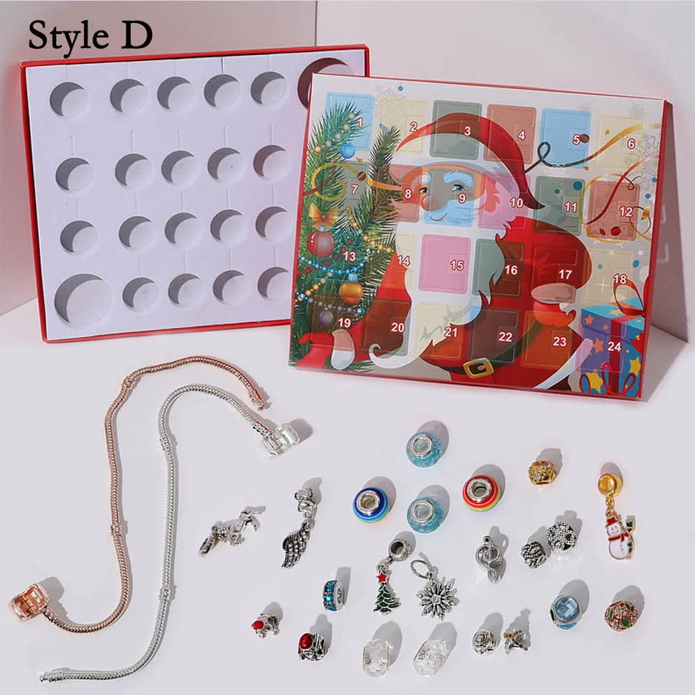 Style D Behogar с Рождеством, Адвент-амулет, календарь с 22 шт., амулеты для DIY браслета, ожерелья, ювелирных изделий, для детей, женщин, подарок - Color: Style D