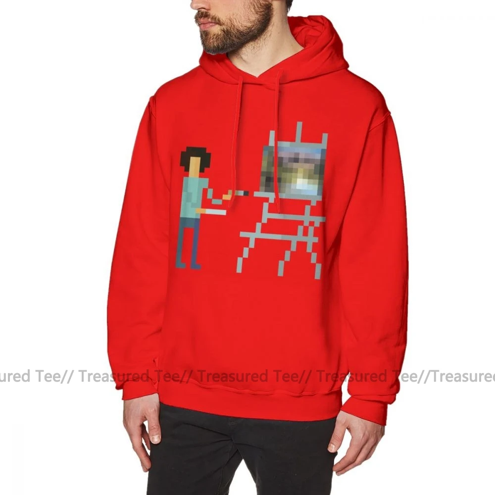 Bob Ross худи Pixel Ross Толстовки Теплый популярный пуловер худи серый хлопок XXL мужские толстовки с длинным рукавом для улицы - Цвет: Red