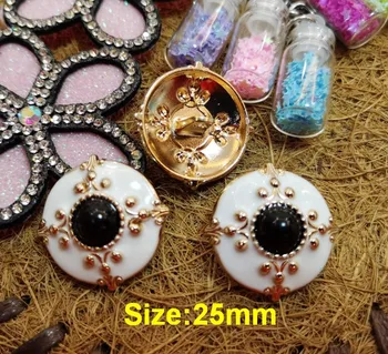 

New 10pcs fashion high-end Metal alloy white Drip oil clothing jacket Overcoat buttons shirt coat button Size 25mm free shipping