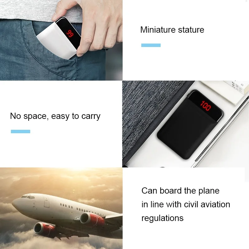 portable cell phone charger Mini Power Bank 30000mAh Fast Charging Power Bank Portable External Battery Charger for iPhone Xiaomi charging bank