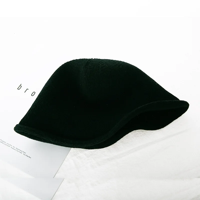 ZLD Knitted crochet hat curling cap fisherman fishing female casual lady hot autumn and winter hat Cuffed simple wool knit hat - Цвет: 2