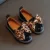 2020 Girls Leather Shoes Princess Sweet Bow-knot Ribbon Bowtie Kids Flats New Leopard Non-Slip Shallow Mouth Single Shoes D826