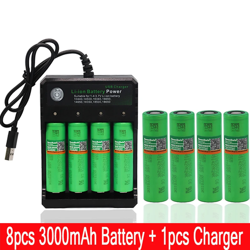 Красный / VTC6 18650 V 3000 mAh Li ion 3,7 batera para SONY us18650 vtc6 3000 mAh batera USO+ USB зарядное устройство - Цвет: Красный