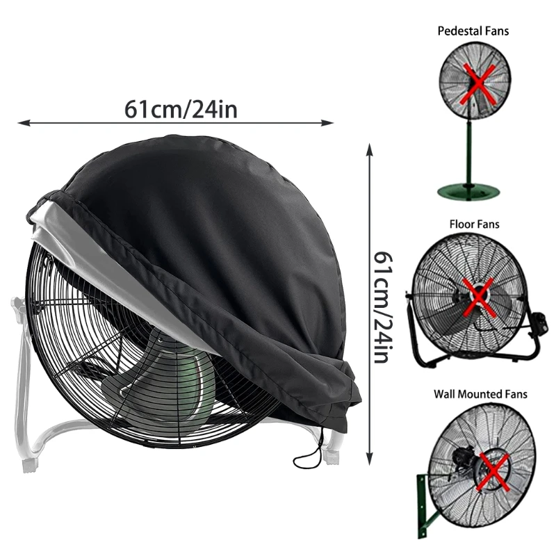 Dust Cover Fan Cover 20" Fan Cover Waterproof Dustproof Industrial Fan Cover Protective Accessories Guard (61x19x61cm) Fast Reach
