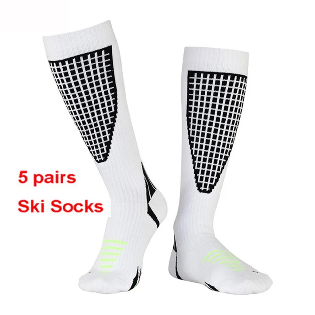 US $16.42 5 Pairs Men Women Waterproof Long Warm Ski Socks Thicken Winter Sports Breathable Skiing Snowboardi