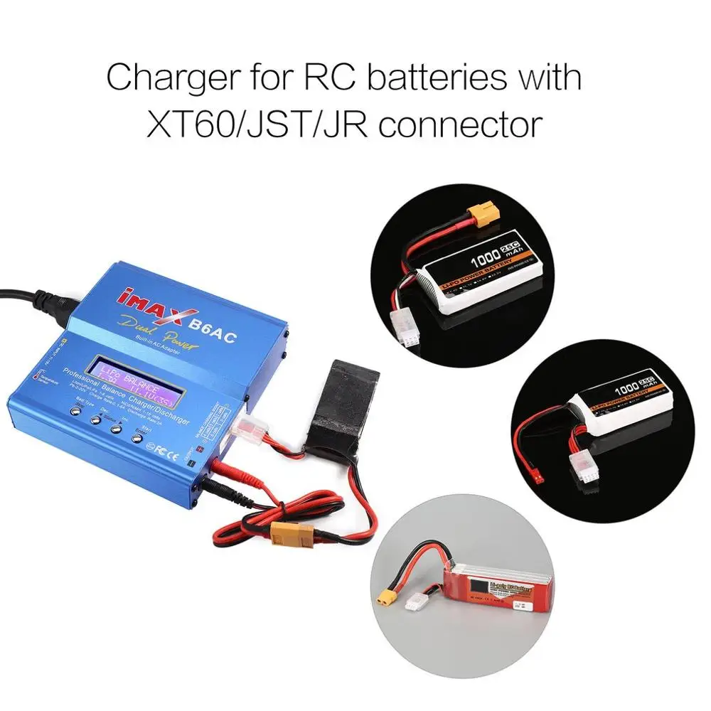 B6 with EU Plug wire IMAX B6AC 80 Вт 6A Lipo NiMh Li-Ion Ni-Cd AC/DC RC баланс зарядное устройство 10 Вт Dis зарядное устройство для rc-вертолет на радиоуправлении беспилотный самолёт батарея - Цвет: B6 with EU Plug wire